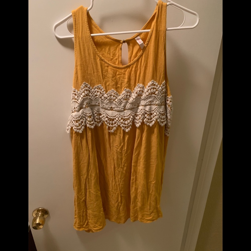 yellow long tank top